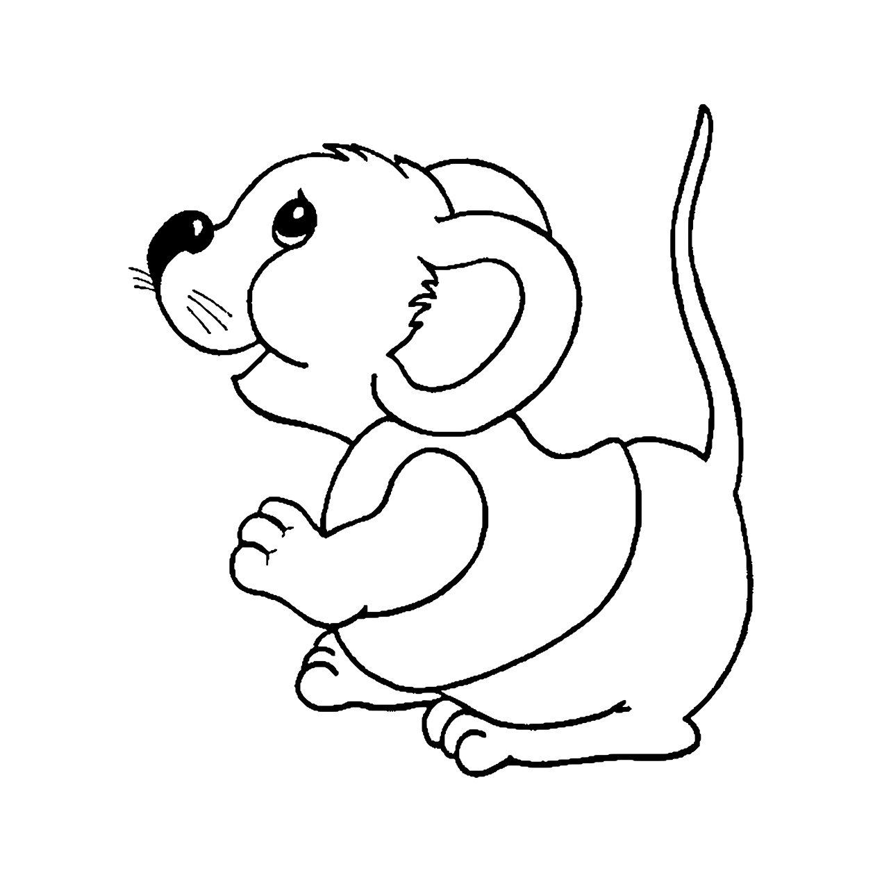 站立的卡通小老鼠简笔画画法图片步骤💛巧艺网
